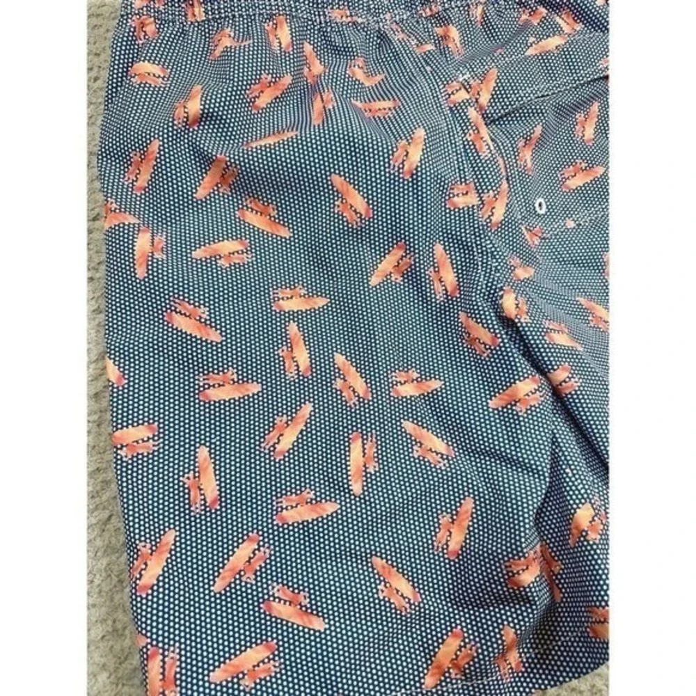 Johnnie-O Jr Surf Shorts Boys 16 Blue Orange Swim Trunks Lined Beach Vacation